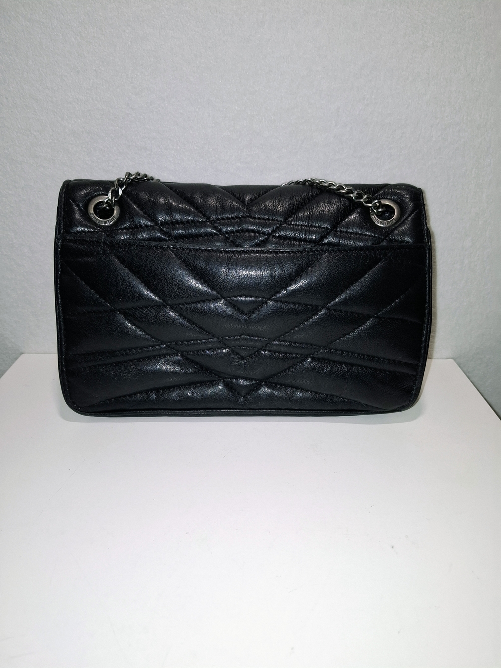 Zadig & Voltaire Black Quilted Shoulder Bag with Silver Chain - Picture 5 of 16